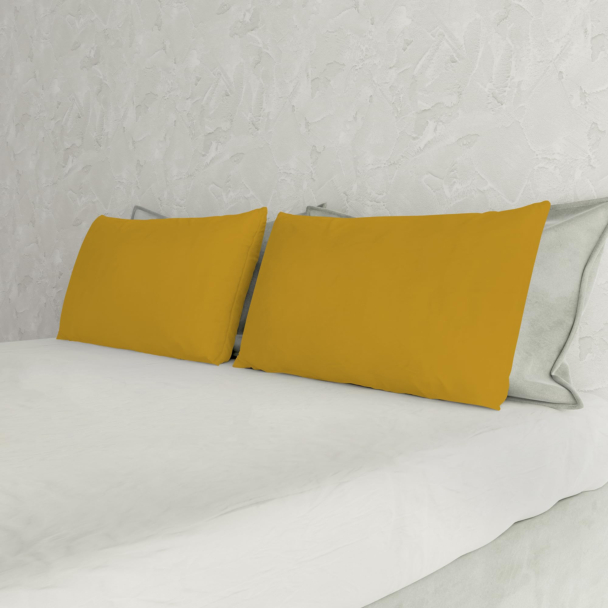 Italian Bed Linen Max Color couple of plain color pillowcases