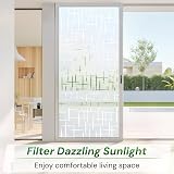 Homein Window Film Privacy Frosted Cross Pattern 60x200 cm Static Cling view 6