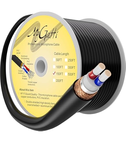 Amazon.com: Canare L-4E6S Microphone Cable, Quad Core, Black Bulk