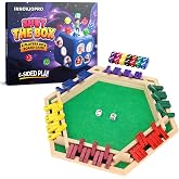 INNOVJOPRO 6-Sided Shut the Box Game Multicolor Wooden with 16 Dice | Family Gatherings, Classes, Picnics, Parties, Bars, Travel, Camping, Enhancing Relationships, Gift
