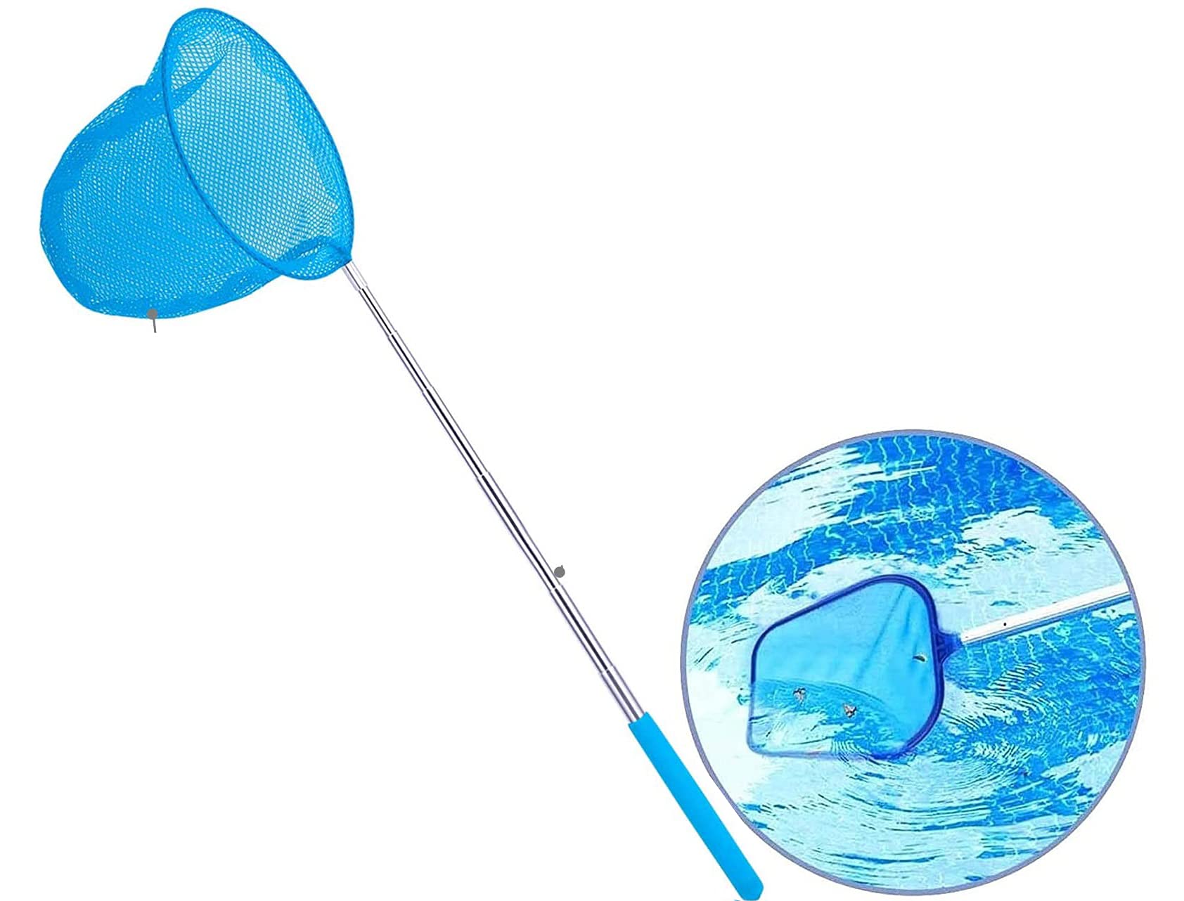 Leaf Skimmer Net Net Net Leaf Picker Kit for Pool Mesh Net Cleaning Tool for Foliage Pool, with 0.85m Long Rod, Suitable for Leaf Net with Handle