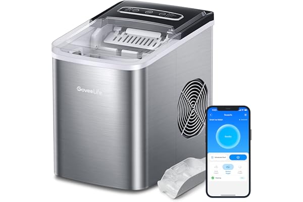 GoveeLife Smart Countertop Ice Makers, Self-Cleaning, Portable Ice Maker Works with Alexa, 9 Cubes Ready in 6min, 26lbs/24H, 
