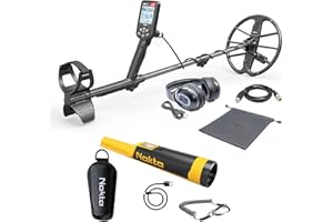 NOKTA DETECTION TECHNOLOGIES Nokta Simplex Ultra WHP Waterproof Metal Detector with Wireless Headphones and 11” Search Coil, Professional Metal Detectors with Accessories (with Wireless Headphones and Accupoint Pointer)