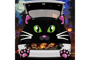 Digi4U Trunk or Treat Car Decorations Kit, Halloween Car Decorations for SUV, Halloween Cute Cat Decor for Garage Door Entryway Archway