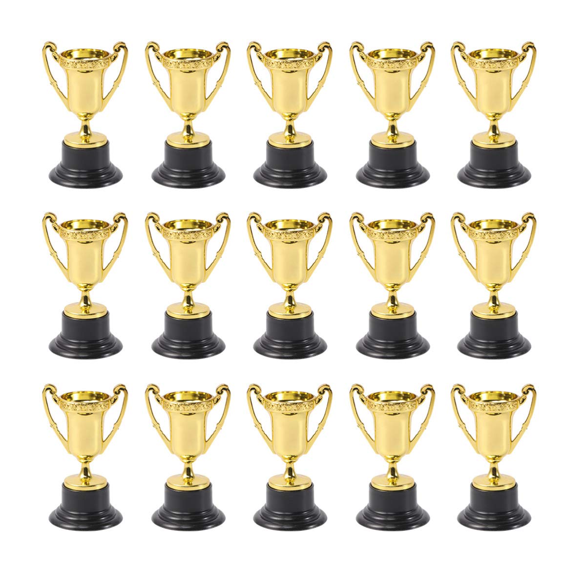 Small Trophies for Kids, 20Pcs Trophy Cup Reward Trophy Plastic Prize Cup with Base Golden, Mini Reward Prizes for Basketball Football Soccer Baseball Carnival Party Favor Props