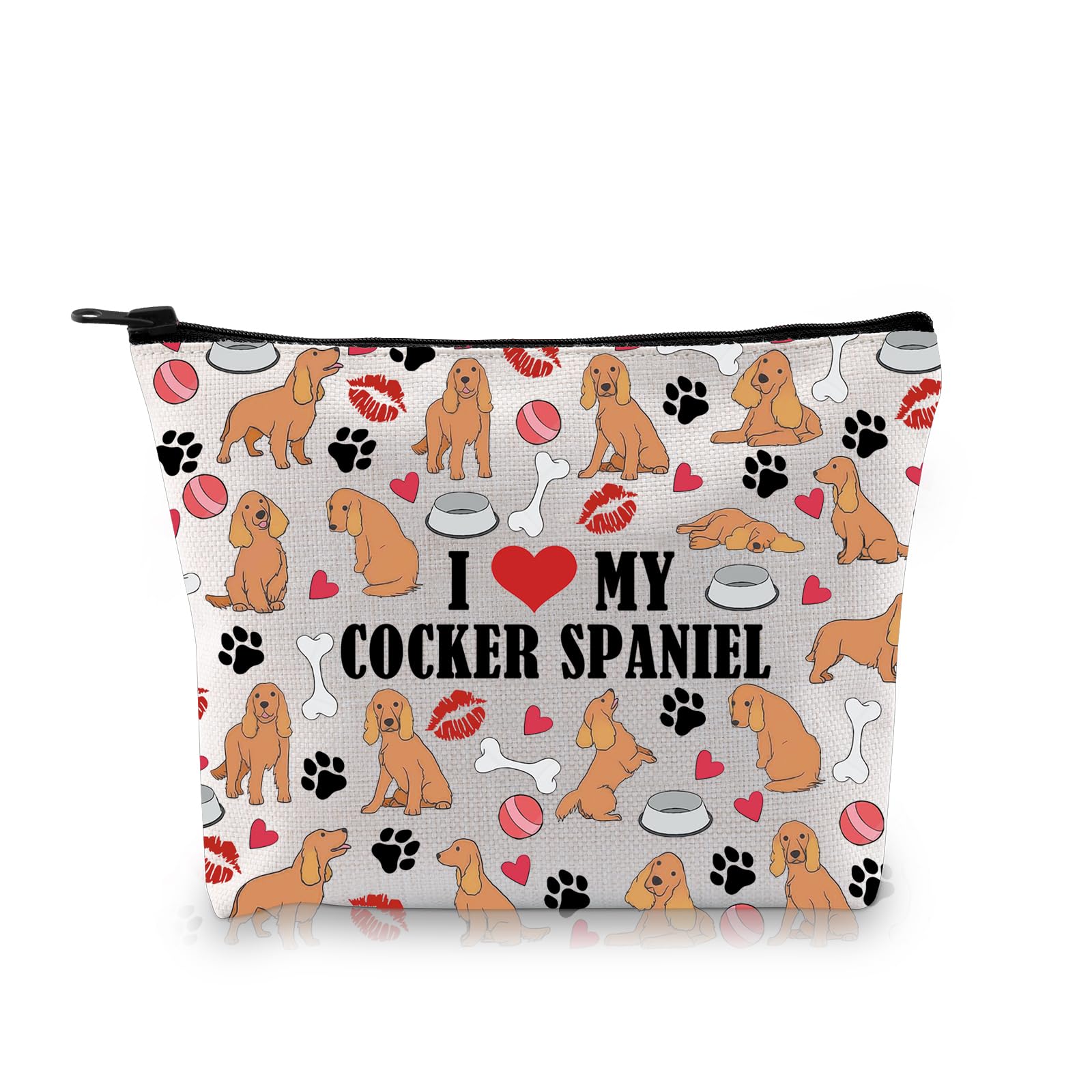 PYOUL Cocker Spaniel Lover Gift I Love My Cocker Spaniel Makeup Bag Dog Mom Cosmetic Bag Cocker Spaniel Owner Gift Dog Owner Gift (My Cocker Spaniel B)