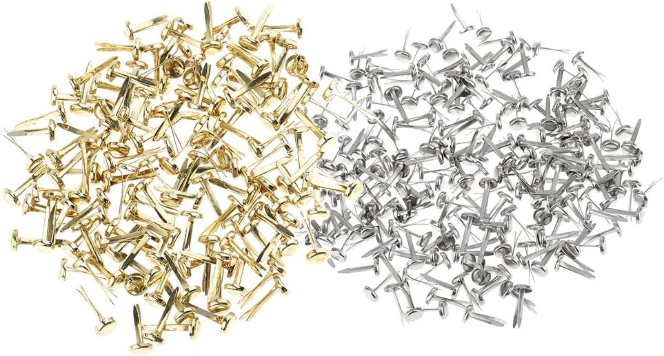 Sowaka Mini Brads 50 Pcs Glod 50 Pcs Silver Round Metal Paper Fasteners for Art Craft Handmade Project Scrapbooking DIY Office School Supplies