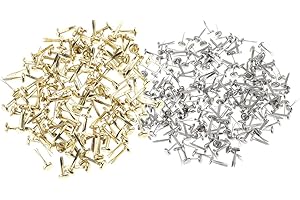 Sowaka Mini Brads 50 Pcs Glod 50 Pcs Silver Round Metal Paper Fasteners for Art Craft Handmade Project Scrapbooking DIY Office School Supplies
