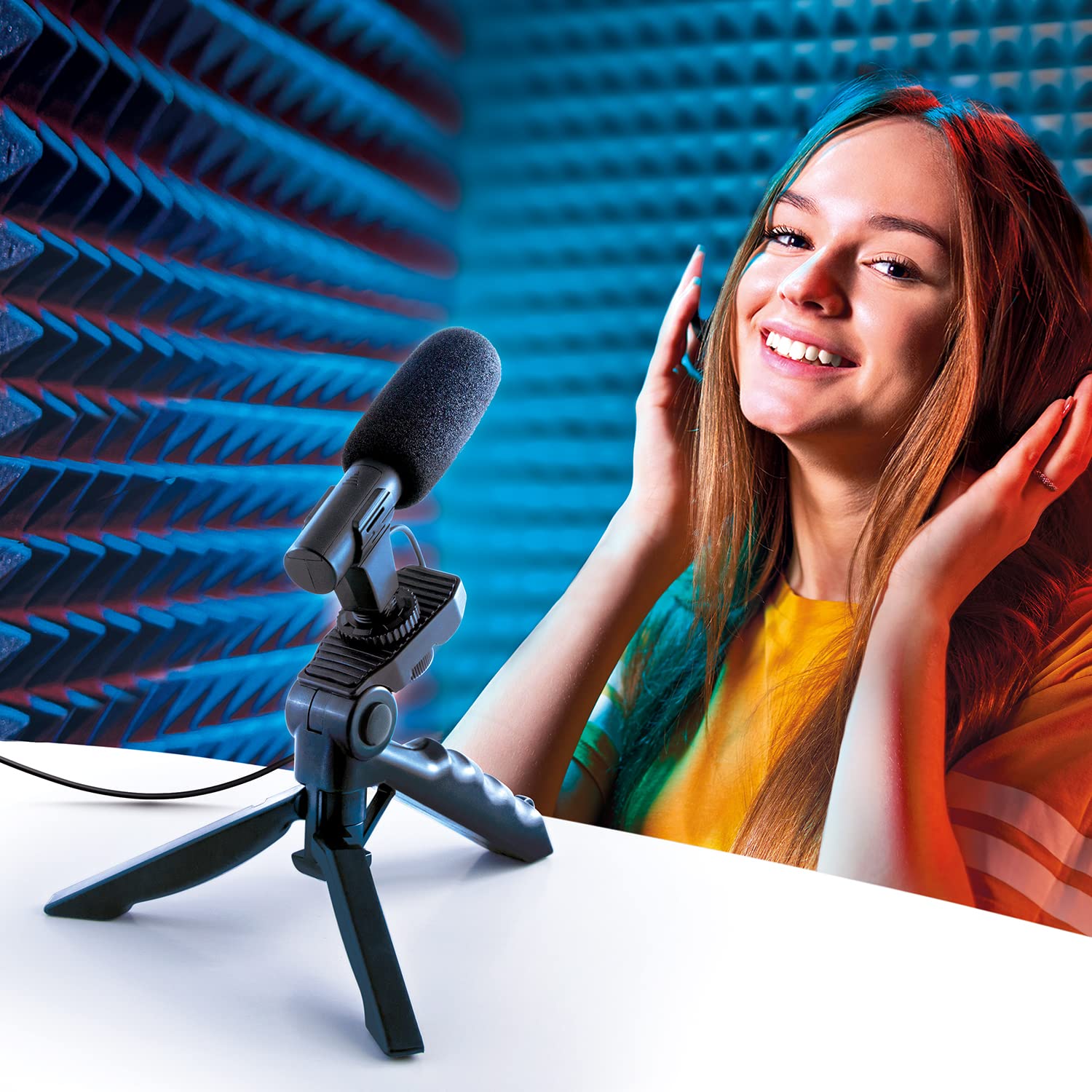Canal Toys New Studio Creator Podcast & Vlogging Kit – Record Your own podcasts and Vlogs Like Your Favorite influencers! Fold-up Tripod, LED Light & Microphone. Ages 8+