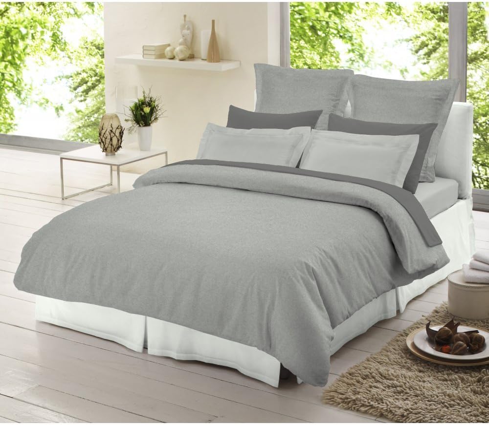 Dormisette Light grey 100 brushed cotton duvet cover king size Amazon