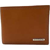 RIVET & BURR Genuine Leather Bifold Wallet for Men with RFID Blocking – Double-Stitched Slim Wallet Gift Set with Keychain, Vanity Tray & Gift Box (Tan)