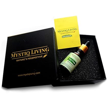 Mystiq Living - Tea Tree Essential Oil (15 ml), 100% Pure and Natural, Skin, Pimples, Scars, Acne, Hair