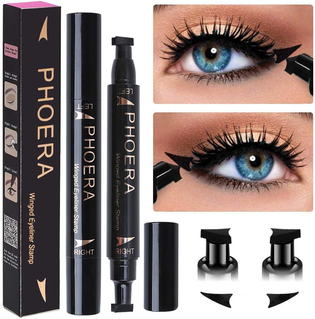 Dual Ended Winged Eyeliner Stamp Waterproof Long Lasting Liquid Smudgeproof Eye Makeup Seal Stamp Tool for Wing or Cat Eye 1PC
