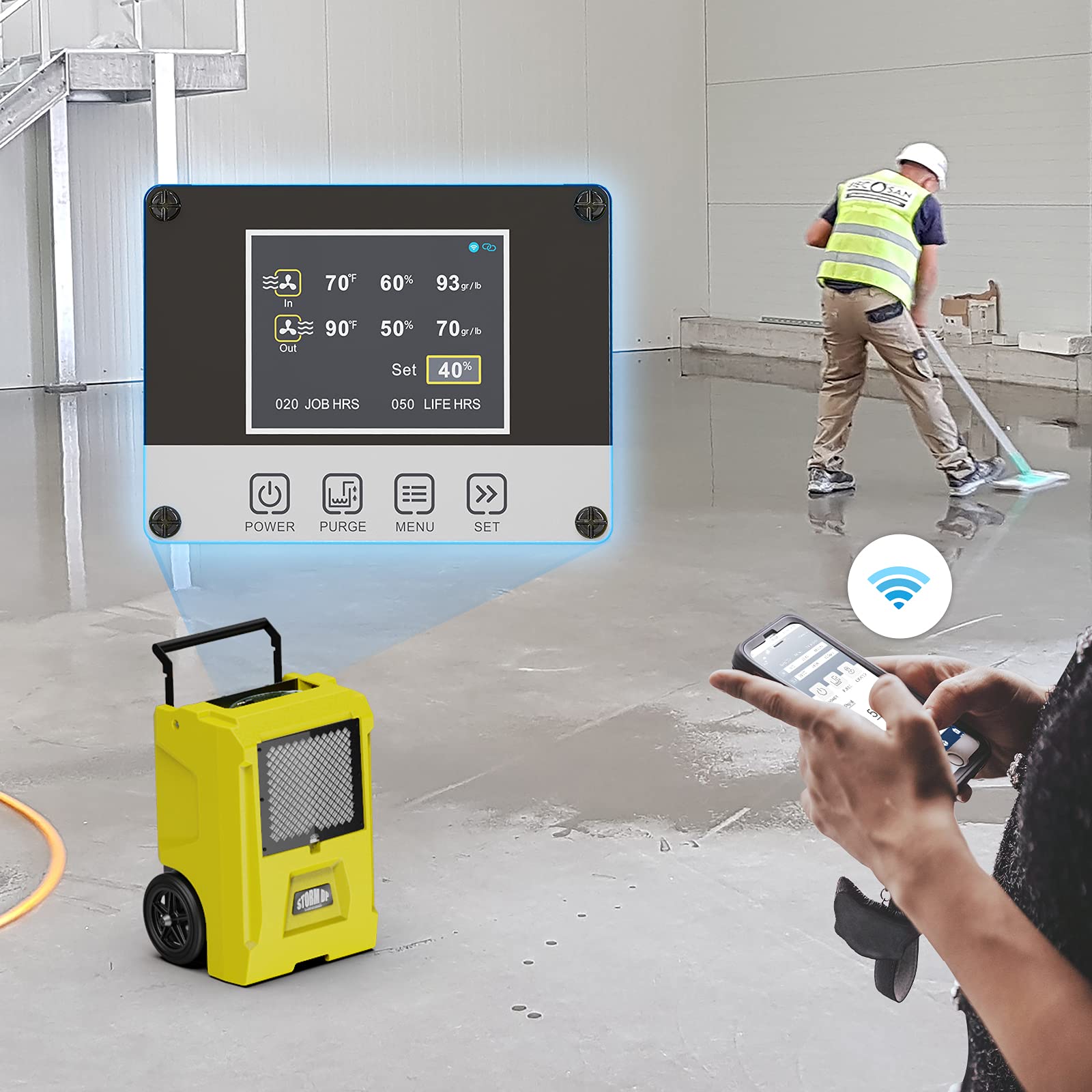 ALORAIR 110 PPD Commercial Dehumidifiers APP Control Basement