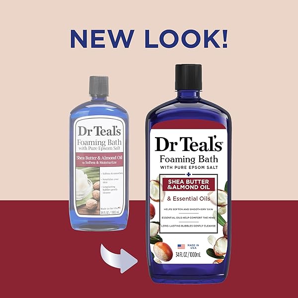 DR TEAL’S FOAMING BATH WITH PURE EPSOM SALT, SHEA BUTTER & ALMOND, 34 FL OZ