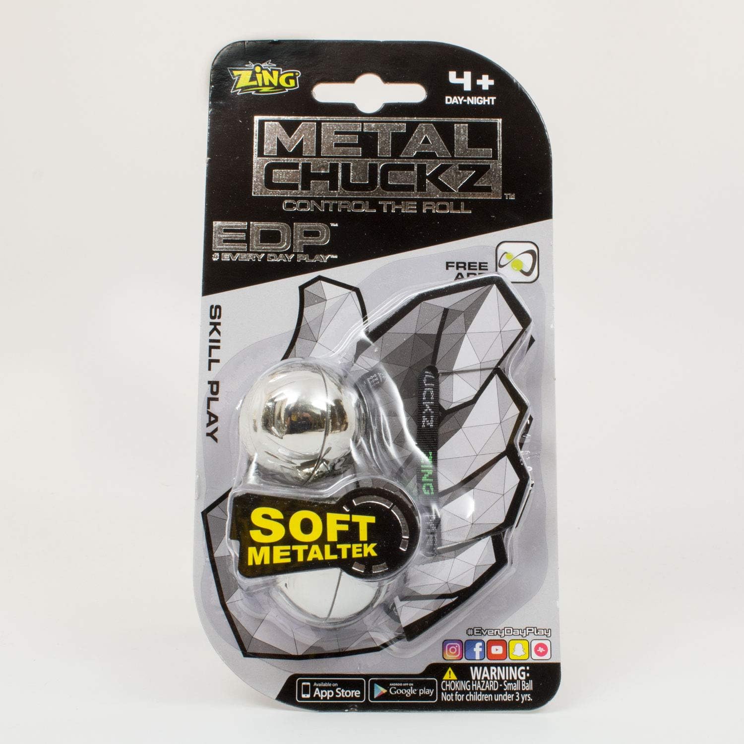 Zing Metal Chuckz - Silver with Led Lights - Skill Play Toy