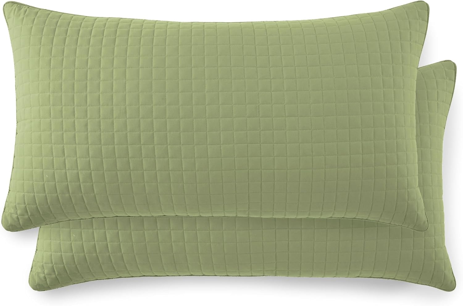 Southshore Fine Linens - VILANO Springs - Pair of Quilted Pillow Sham Covers (No Inserts), 20" x 36", Sage Green