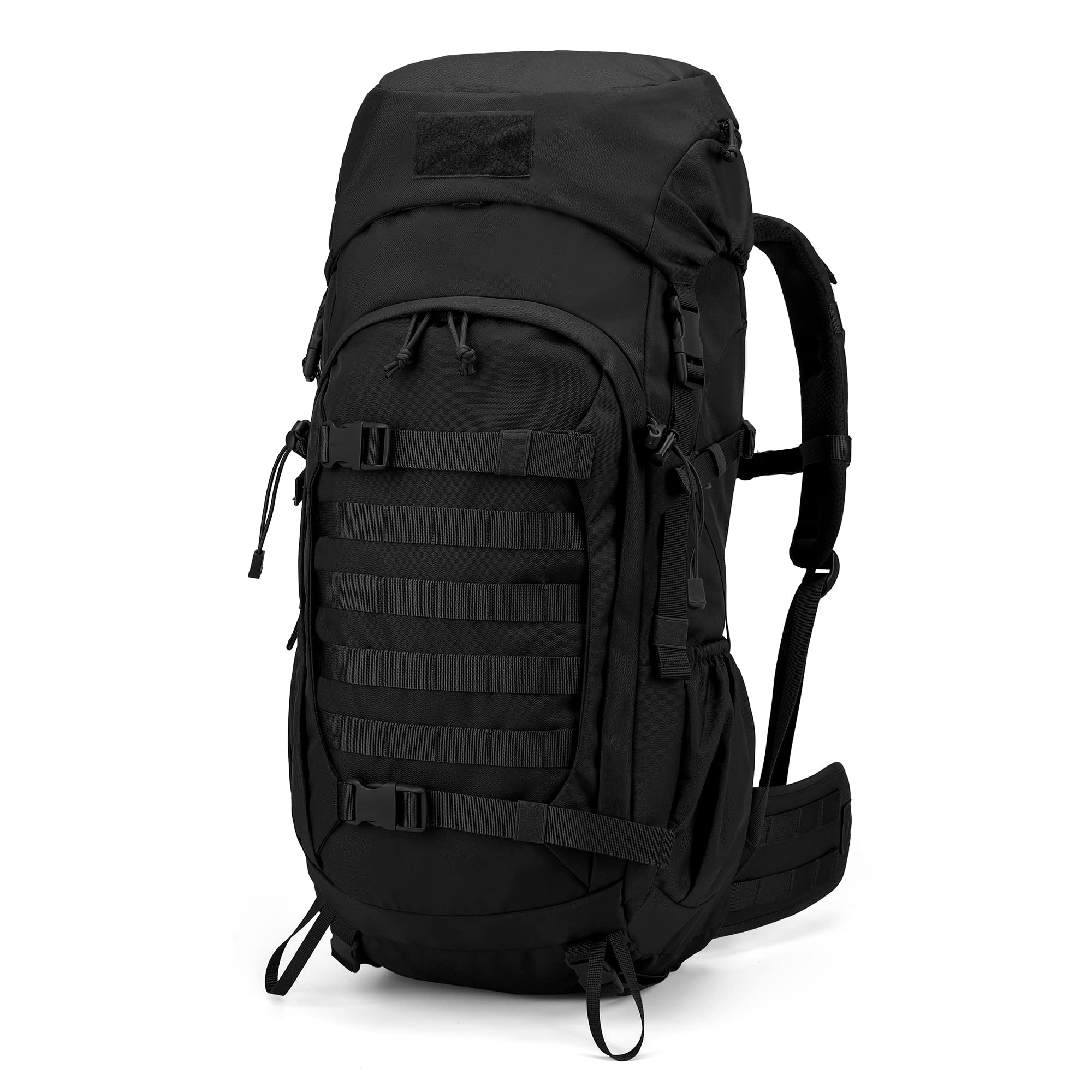 Mardingtop Hiking Backpack 50L Black Backpack Trekking Rucksack Tactical Rucksack Mountaineering Backpack Camping Backpack with Rain Cover for Outdoor Traveling Hunting
