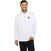 Vantage Apparel Collegiate Men's Micro Mesh White Performance 1/4 Zip Pullover, White, X-Large