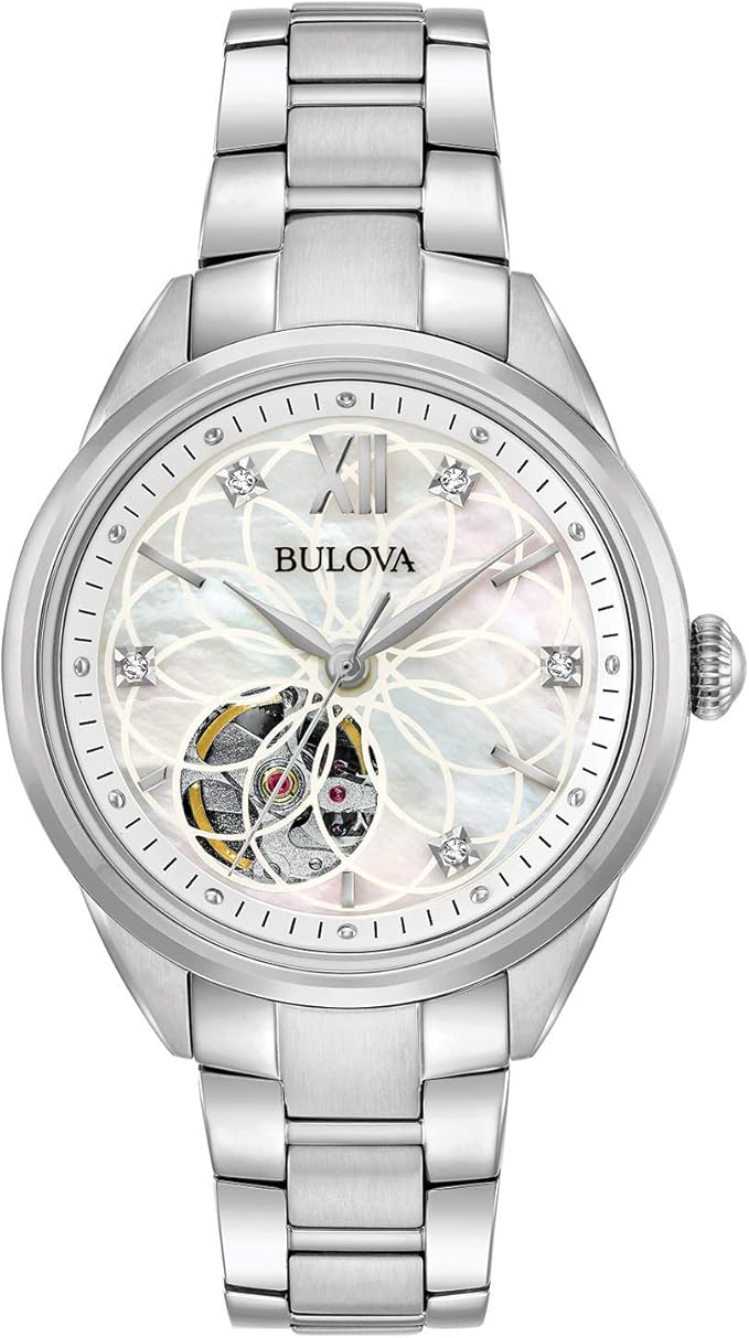 Bulova Orologio Analogico Automatico Donna con Cinturino in Acciaio