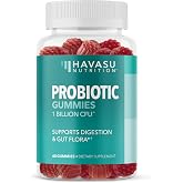 Probiotic Gummies for Adults, Digestive Health &amp; Gut Health, 30 Servings | Daily Probiotics for Digestion and GI Health Support, FOS 1 Billion CFU Bacillus Coagulans, Shelf Stable, Vegan, 60 Count