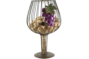 Thirteen Chefs Big Wine Glass Cork Holder - Charming Storage for Wine Corks, Kitchen Table Centerpieces and Italian Kitchen Decor
