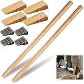 Bucherry 2 Sets 36" Replacement Hammer Handle Kit Includes 2 Sledge Hammer Handle Replacement, 4 Wood Wedges and 4 Steel Wedges for Decking Framing Carpentry Construction DIY Sledge Axe Tool