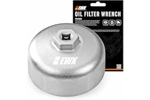 EWK 86mm 16 Flute Oil Filter Wrench, Heavy-Duty Aluminum Tool for BMW Cartridge Style Oil Filter Housing Cap, Fits 2006+ Models