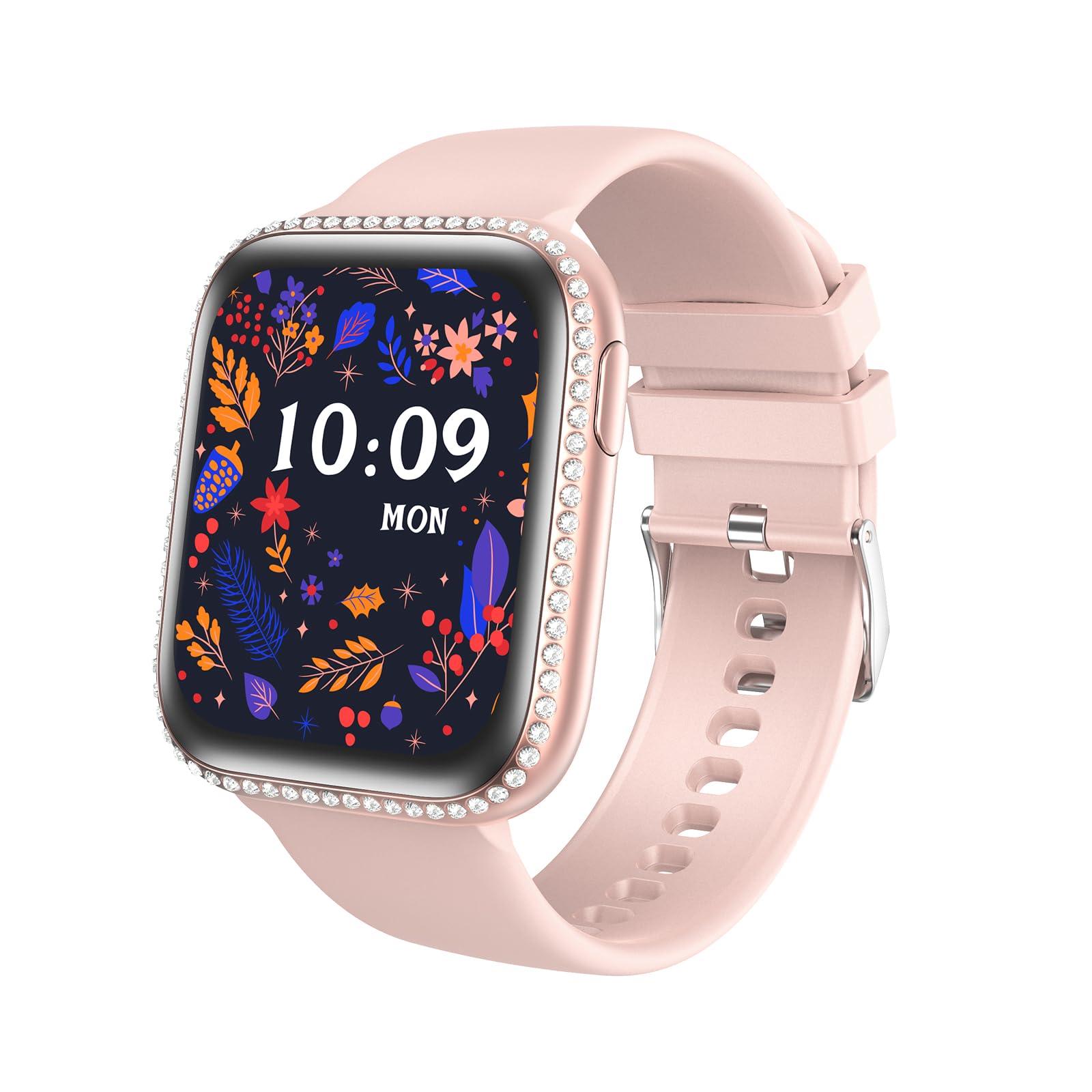 AIYAAIYA Smart Watch for Women, 1.75" AMOLED Fitness Tracker for Android iOS, Answer/Make Call with Heart Rate Sleep Monitor 130+ Sports Mode, IP68 Waterproof Smartwatch (Pink Band)