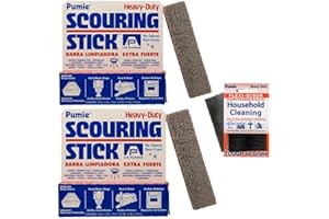 PUMIE Scouring Stick Combo, 2 Pack with Flex Screen, Toilet Bowl Ring Remover, Heavy Duty Extra Strong Pumice Cleaning Bar, Pumice Stone for Cleaning Toilet Rings, Bathroom & Kitchen Stains