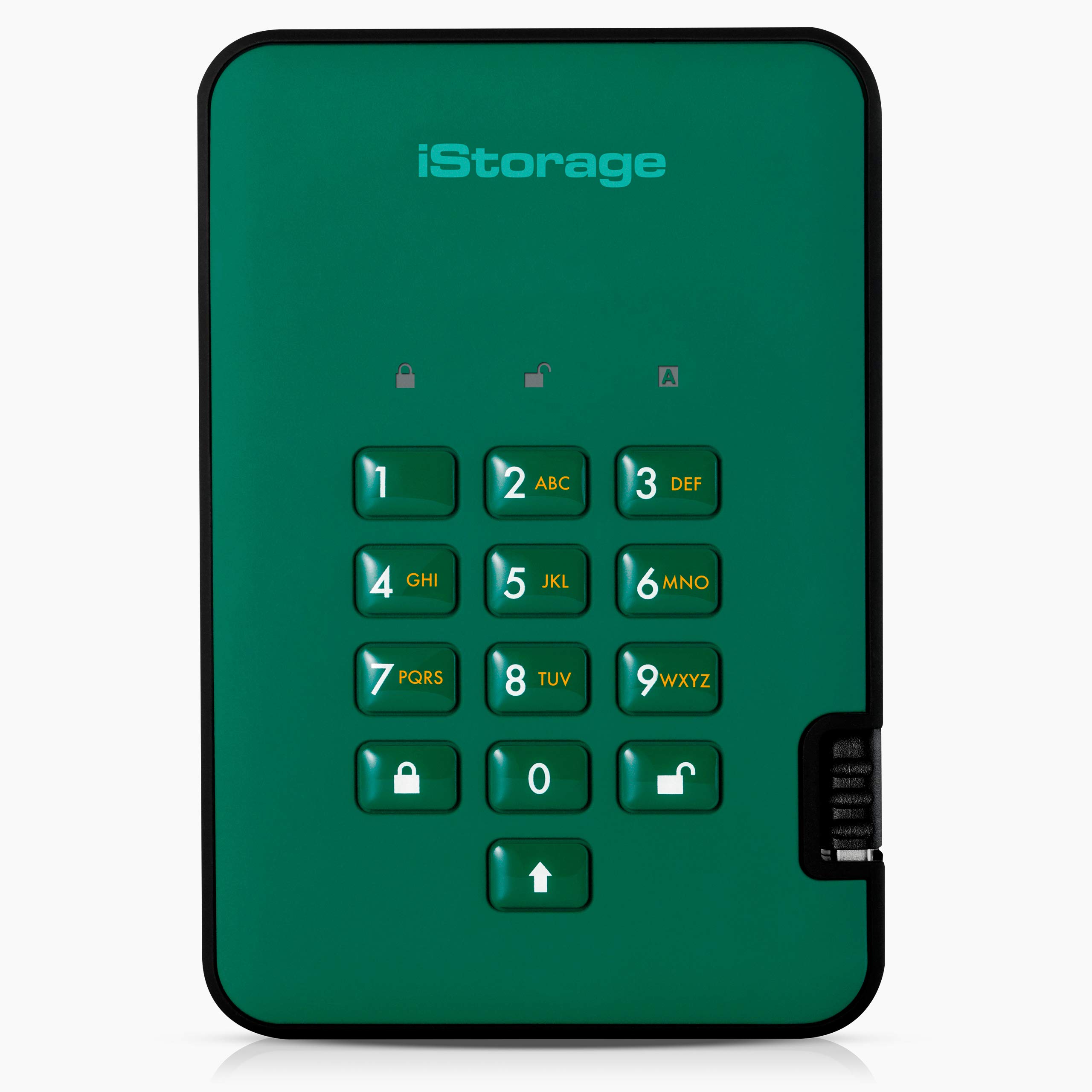 iStorage diskAshur2 HDD 5TB Green - Secure portable hard drive - Password protected - Dust & water resistant - Hardware Encryption