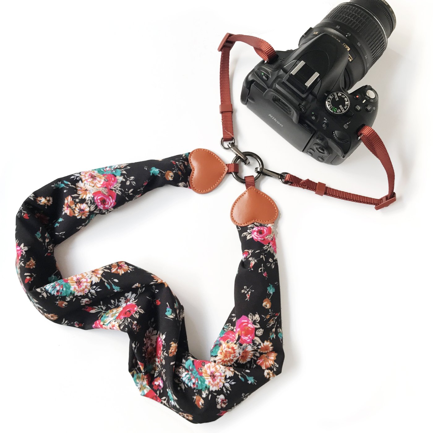 Alled Vintage Soft Comfortable Adjustable Quick Release Camera Shoulder Neck Strap - Universal for Canon, Nikon, Sony, Lumix, Kodak, Fuji, Olympus Dslr - Scarf Black+Buckle