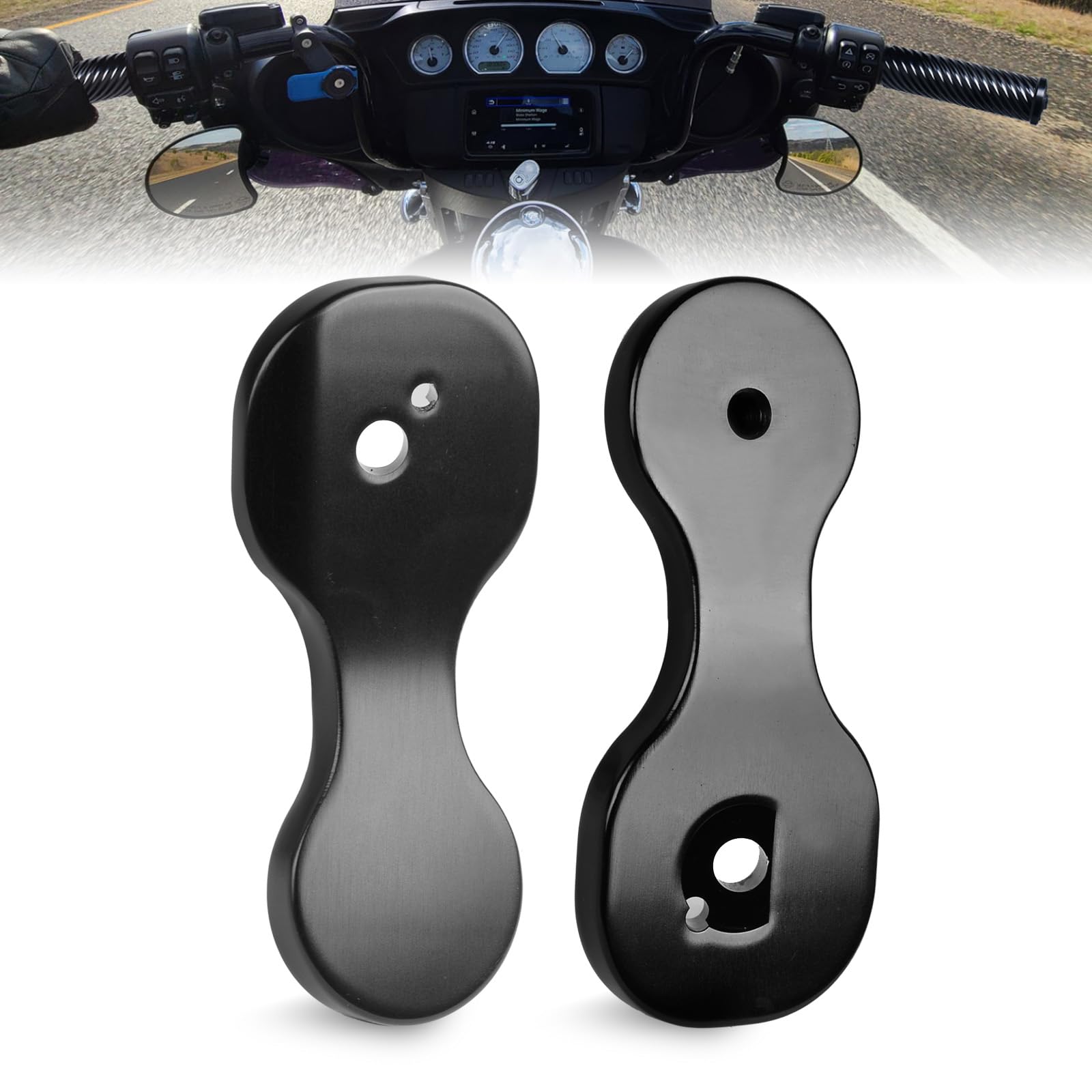 Photo 1 of Goldfire Motorcycle Mirror Drop Brackets Adjustable Fairing Batwing Mirror Relocator Kit for Harley Touring Street Glide Electra Glide Tri Glide CVO Bagger Batwing 2014-2023 Accessories