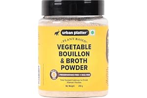 Urban Platter Vegetable Bouillon & Broth Powder | 7.05 Oz (200g) | Vegetable Stock to Your Favorite Soups, Stews, Sauces & Risottos | Gourmet Broth Powder | Low Calories | No Animal Content