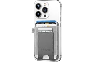 for MagSafe Wallet for iPhone 16/15/14/13/12 Series, Magnetic Cards Holder with Keyring, RFID Leather, Gray