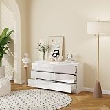 Panana Modern High Gloss Drawer Cabinet 6 Drawers White Bedside Table view 5