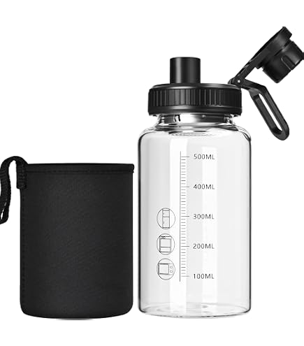 Seekua Bouteille en verre de 1,5 l - Avec paille et marquage Seekua Bouteille en verre de 1,5 l - Avec paille et marquage