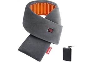 comfheat Women Men Heated Scarf Cordless Neck Heating Pad Wrap Neck Warmer for Pain Relief, 5000mAh Battery Included, 3 Heat 