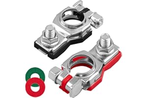 AIKYCIU Battery Terminal Connector, Top Post Battery Terminals, Positive and Negative 1 Pair, Corrosion Resistance, Universal Car Accessories for SUV Van Motorcycle
