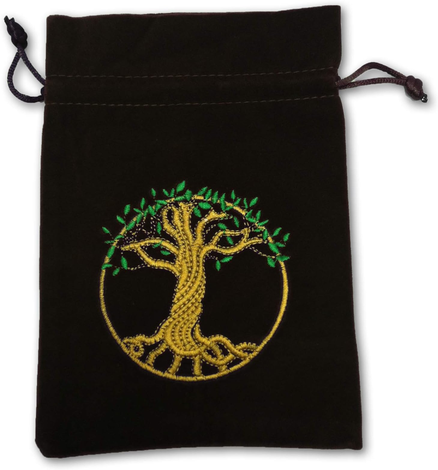 Unisex-Child Tree of Life Tarot Black Embroidered Velvet Purse