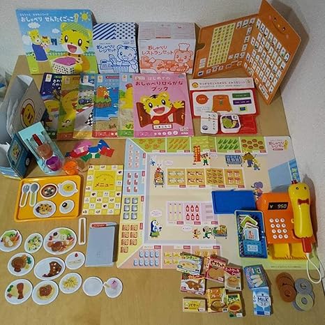 Amazon こどもちゃれんじ ぽけっと エデュトイ はてなんだくん関連フルセット おしゃべりレストランセット レジセットしまじろう 知恵玩具おもちゃ お店屋さん ホビー