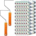 Hubaow 60 Piece Paint Roller Cover with 2 Frame Set, 4 inch Microfiber Roller Covers, Washable Covers for Roller Frame, House Painting Supplies, Naps for Paint Roller Brush for Painting Walls Ceilings
