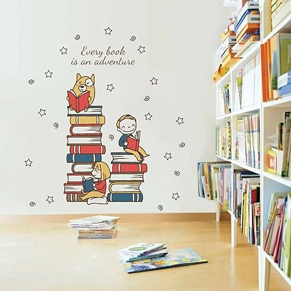 Rawpockets Every Book is an Adventure Quote Wall Sticker (PVC Vinyl, 90 cm x 105cm)