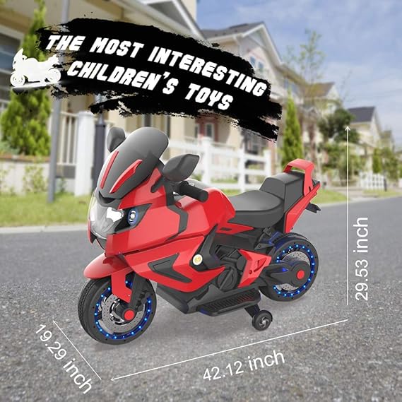 hoverheart kids electric power motorcycle 6v ride on bike red