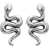 Boma Jewelry Sterling Silver Snake Stud Earrings