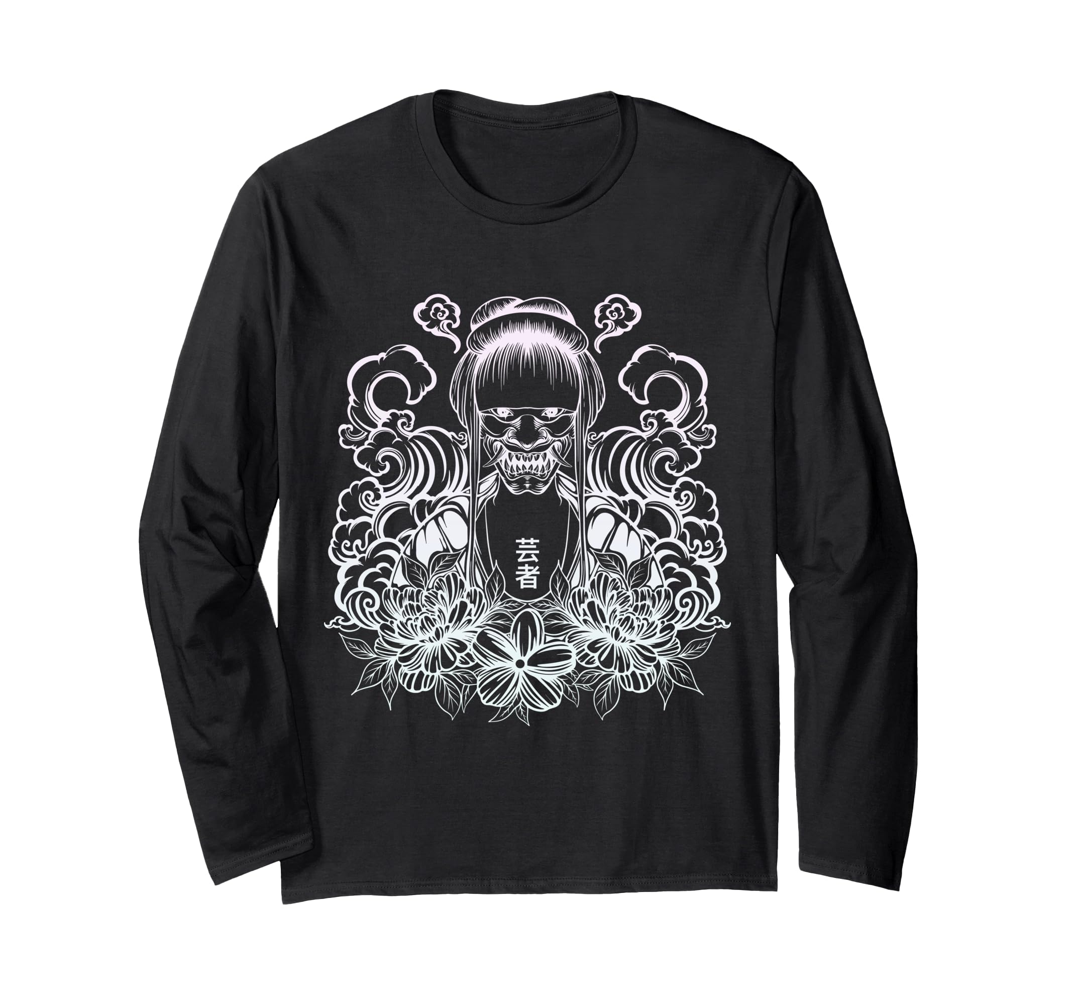 Drawn Hannya Mask Long Sleeve T-Shirt