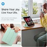 FINTIE Hybrid Case for iPad Air 11 M4/M3/M2 Green with Pencil Holder & Stand view 5