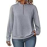 DOLNINE Plus-Size-Sweatshirts for Women Casual Oversized Half Zip Pullover Tops Dressy Long Sleeve Crewneck Blouses Shirts