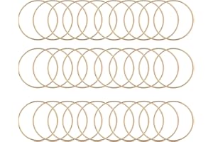 Roundsky 30 Pack 3 Inch Gold Dream Catcher Metal Rings Hoops Macrame Ring for Dreamcatchers and Crafts