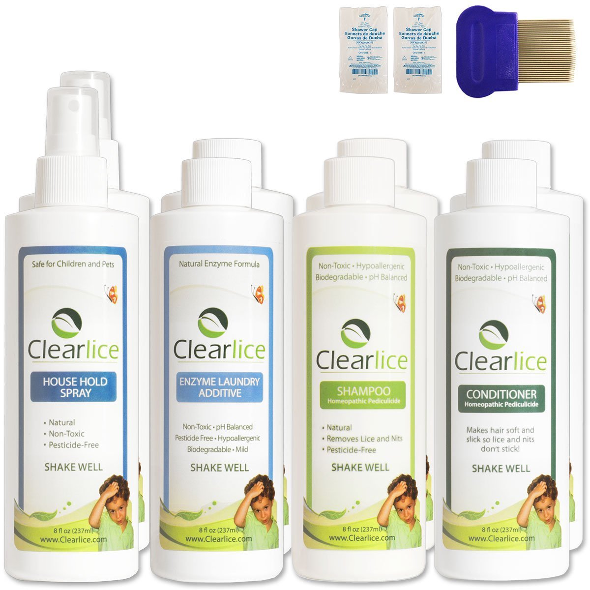Clearlice Head Lice Natural Treatment Kit Family Size Amazon Co